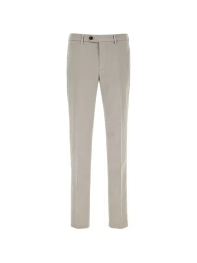 Brunello Cucinelli Light Grey Stretch Cotton Pant In Neutral