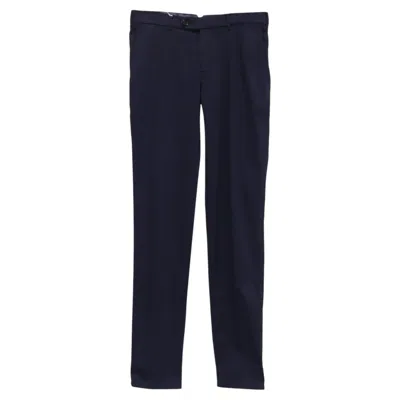Pre-owned Brunello Cucinelli Straight-leg Trousers In Navy Blue Cotton