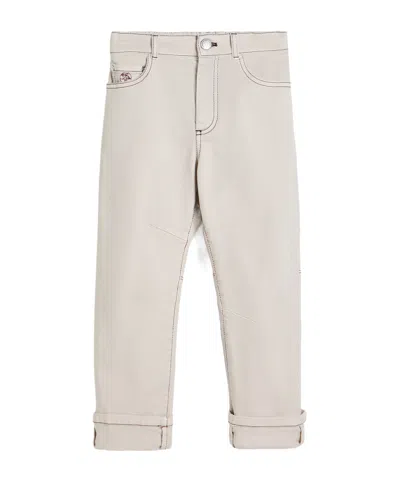Brunello Cucinelli Kids' Straight-leg Trousers In White