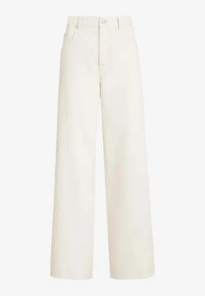 Brunello Cucinelli Straight-leg Washed Jeans In White