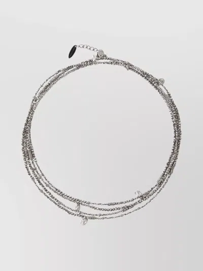 Brunello Cucinelli Strand Bracelet With Adjustable Beaded Detailing In Grey