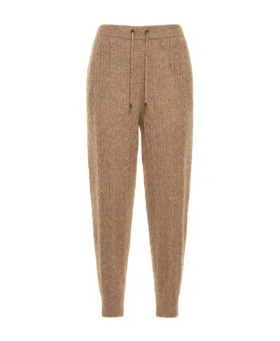 Brunello Cucinelli Strap-up Sweatpants In Brown