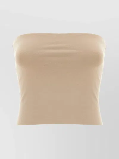 Brunello Cucinelli Strapless Fitted Stretch Top In Brown
