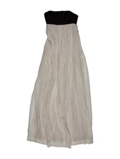Pre-owned Brunello Cucinelli Strapless Long Dress In White