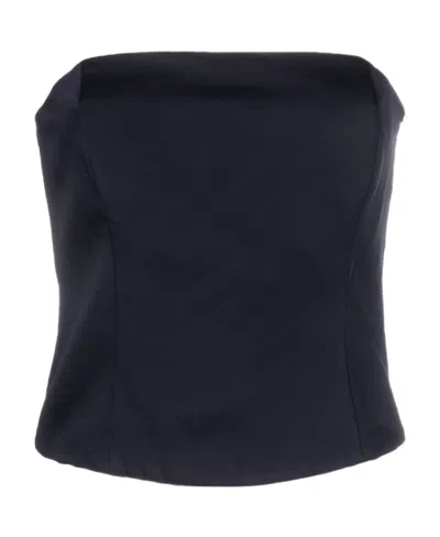 BRUNELLO CUCINELLI STRAPLESS SILK-BLEND TOP