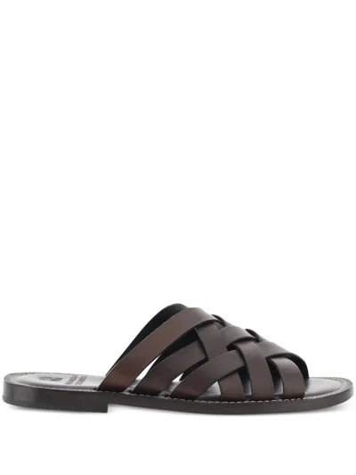 Brunello Cucinelli Strappy Slippers In Brown