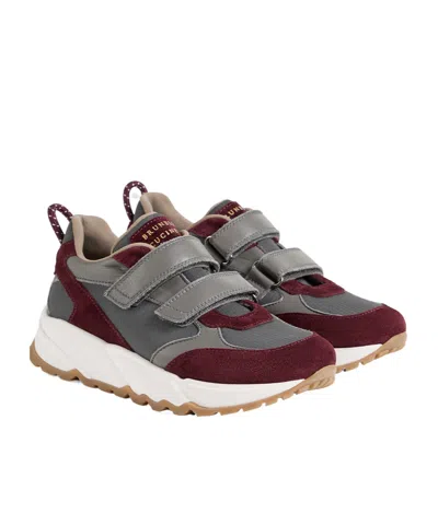 Brunello Cucinelli Kids' Straps Panelled Sneakers In Multi