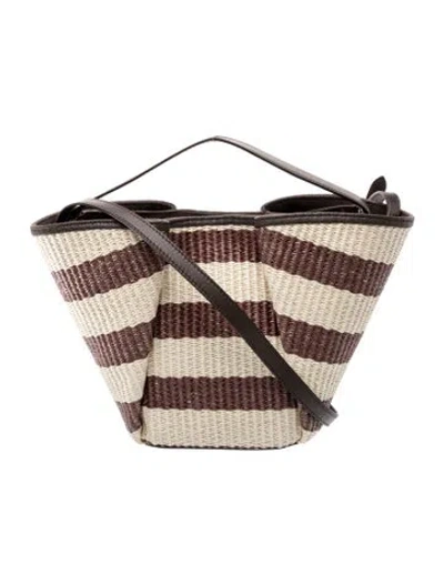 Pre-owned Brunello Cucinelli Straw Bucket Bag W/ Tags In Neutral
