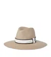 Brunello Cucinelli Straw Embellished Fedora Hat In Beige