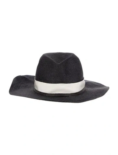 Pre-owned Brunello Cucinelli Straw Fedora In Black
