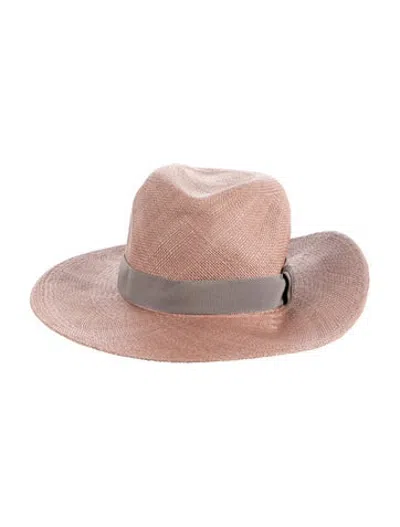 Pre-owned Brunello Cucinelli Straw Fedora Hat In Brown