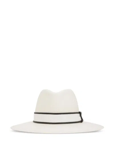 BRUNELLO CUCINELLI STRAW FEDORA HAT