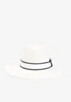 Brunello Cucinelli Straw Fedora With Wide Brim In White
