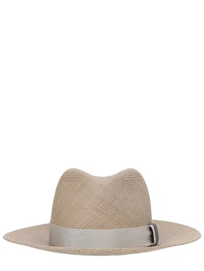 Brunello Cucinelli Straw Fedora In Neutral
