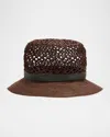 Brunello Cucinelli Woven Bucket Hat In C8705 Chocolate