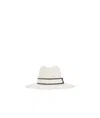 Brunello Cucinelli Straw Fedora With Wide Brim In White