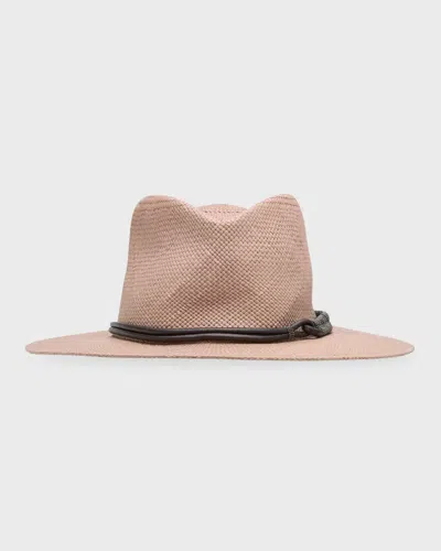 Brunello Cucinelli Straw Hat With Monili Braid Detail In Cdk30 Brown