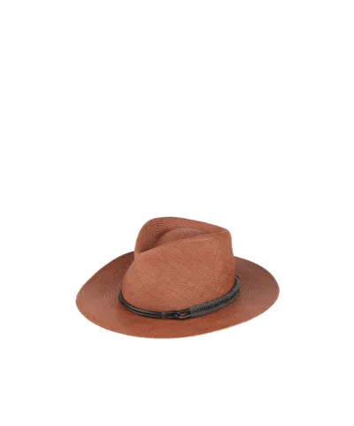 Brunello Cucinelli Straw Midbrim Sun Hat In Brown