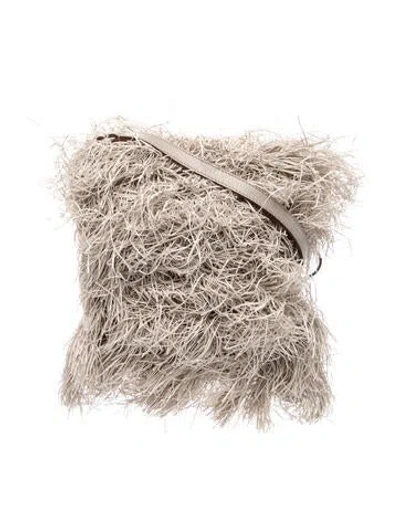 Pre-owned Brunello Cucinelli Straw Minaudière In Grey/neutrals