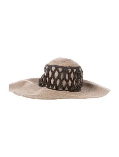 Pre-owned Brunello Cucinelli Straw Monili Sun Hat In Brown