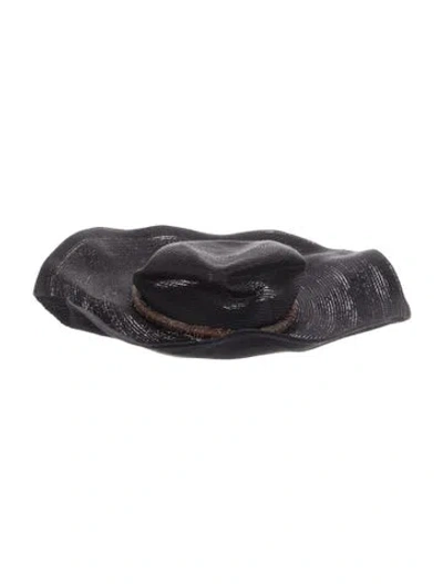 Pre-owned Brunello Cucinelli Straw Raffia Sun Hat In Blue