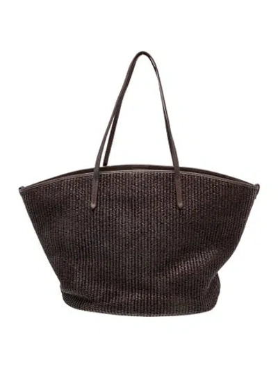 Pre-owned Brunello Cucinelli Straw Shoulder Bag In Brown