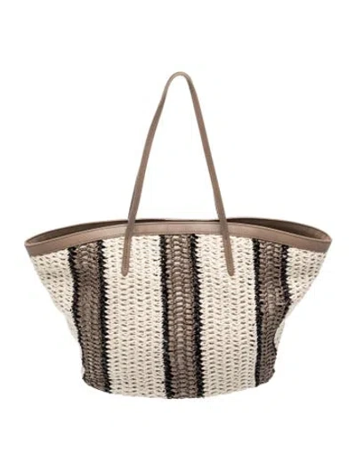 Pre-owned Brunello Cucinelli Straw Shoulder Bag In Neutral
