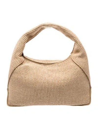 Pre-owned Brunello Cucinelli Straw Shoulder Bag W/ Tags In Neutral