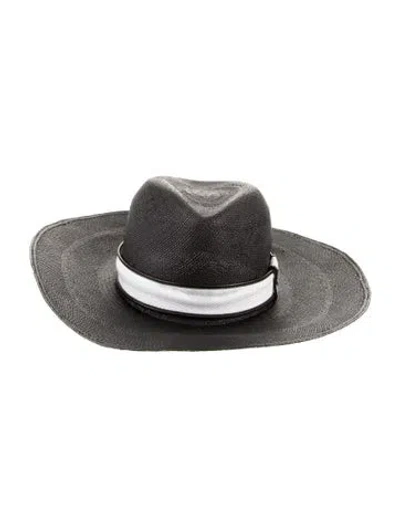 Pre-owned Brunello Cucinelli Straw Sun Hat In Black
