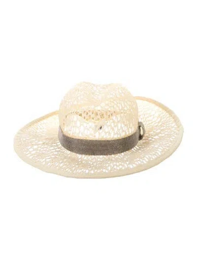 Pre-owned Brunello Cucinelli Straw Sun Hat In Neutral