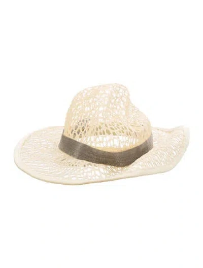 Pre-owned Brunello Cucinelli Straw Sun Hat W/tags In Neutrals