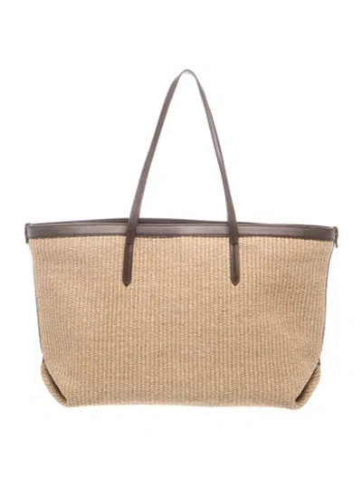 Pre-owned Brunello Cucinelli Straw Tote In Brown