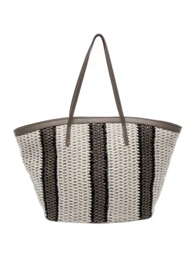 Pre-owned Brunello Cucinelli Straw Tote In Neutral