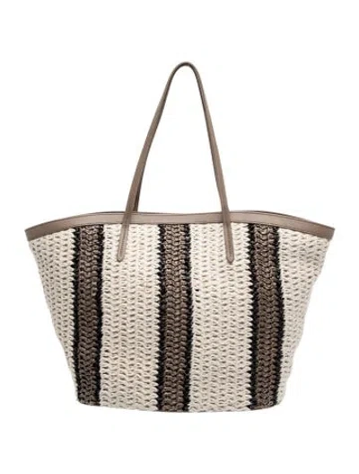 Pre-owned Brunello Cucinelli Straw Tote In Neutral