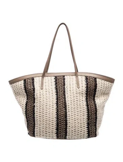 Pre-owned Brunello Cucinelli Straw Tote In Neutral