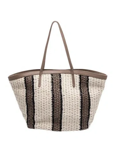 Pre-owned Brunello Cucinelli Straw Tote In Neutral