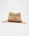 Brunello Cucinelli Straw Wide Brim Fedora In C7549 Beige