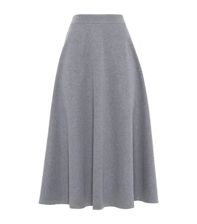 BRUNELLO CUCINELLI STRETCH COTTON A-LINE MIDI SKIRT