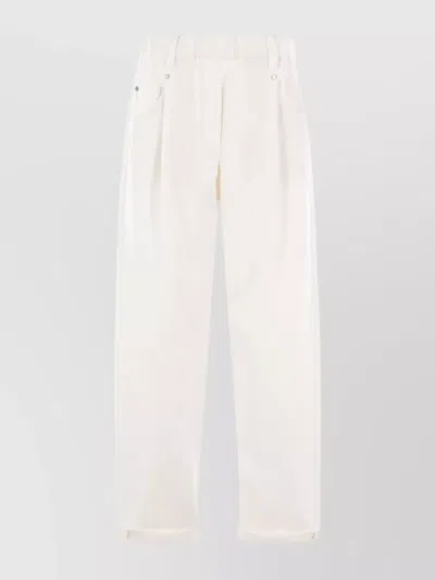 BRUNELLO CUCINELLI STRETCH COTTON BAGGY PULL-ON TROUSERS