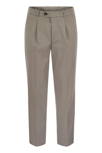 BRUNELLO CUCINELLI BRUNELLO CUCINELLI STRETCH COTTON BLEND TROUSERS