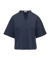 Brunello Cucinelli Stretch-cotton Blouse In Blue