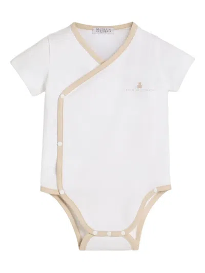 Brunello Cucinelli Babies' Stretch-cotton Body In Neutral