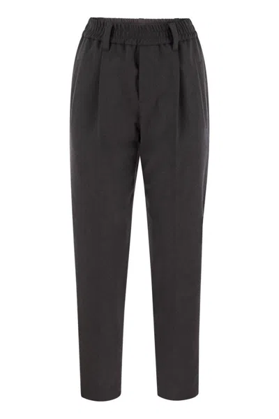 Brunello Cucinelli Women's Stretch Cotton Cover-up Trousers With Jewellery In Grey