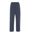 Brunello Cucinelli Stretch-cotton Cropped Trousers In Blue