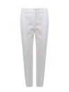 BRUNELLO CUCINELLI BRUNELLO CUCINELLI STRETCH COTTON DRILL TROUSERS WITH JEWEL ON THE BACK LOOP