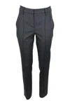 Brunello Cucinelli Stretch Cotton Drill Trousers With Monili On The Back Loop In Grey