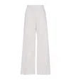Brunello Cucinelli Stretch Cotton Flared Sartorial Trousers In White