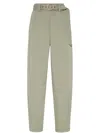 Brunello Cucinelli Women Stretch Cotton Gabardine Baggy Belted Pull On Pants In Brown