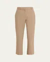 Brunello Cucinelli Stretch Cotton Gabardine Crop Cigarette Pants In Brown