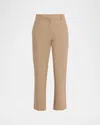 Brunello Cucinelli Stretch Cotton Gabardine Crop Cigarette Pants In Brown